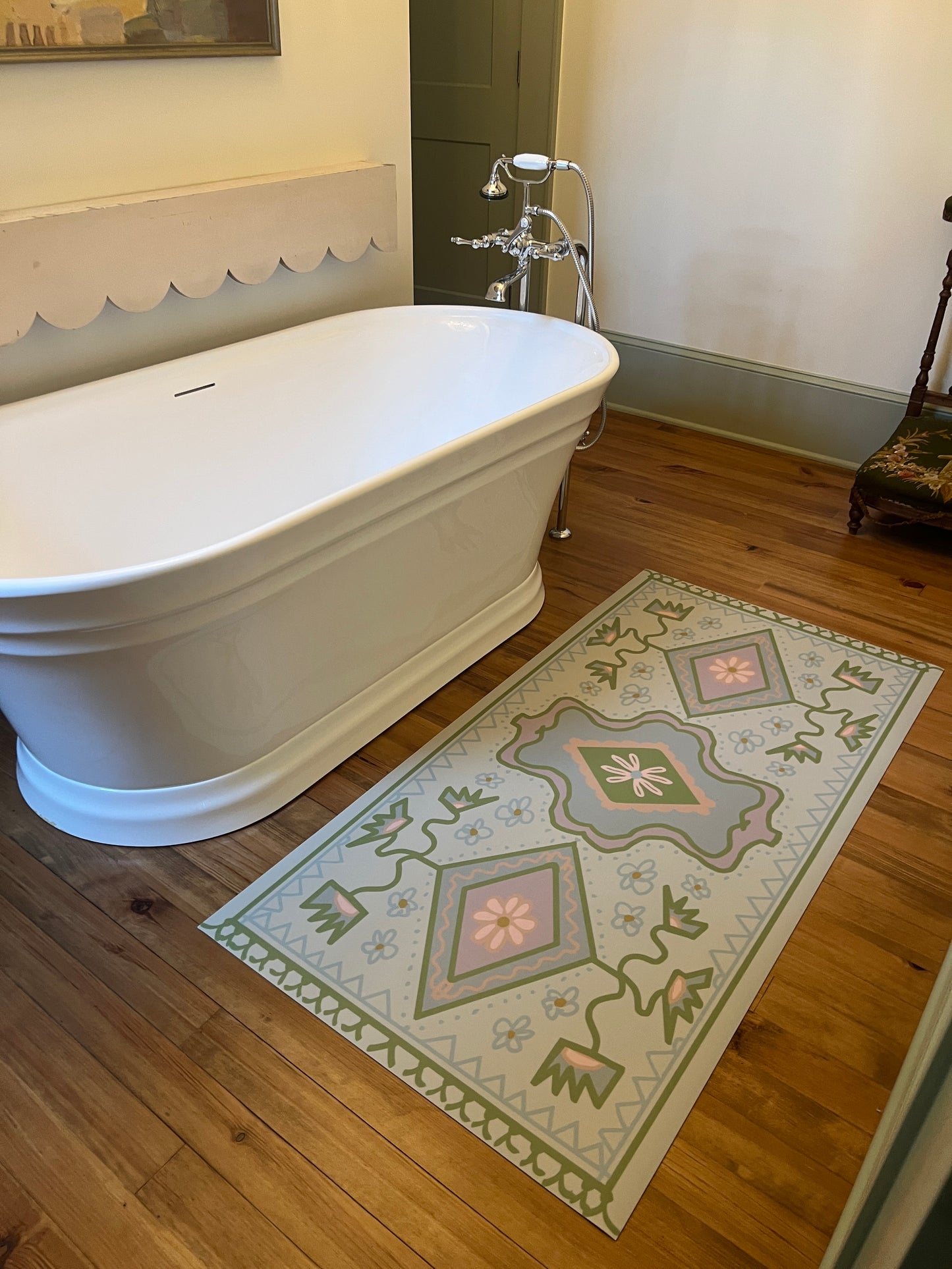 "Tub Runner" Modern Oushak Vinyl Runner