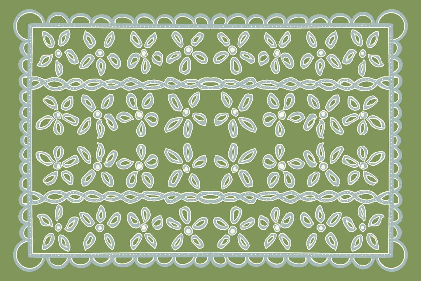 "Prep In Your Step" Floral Vinyl Floor Mat - 24"x36"