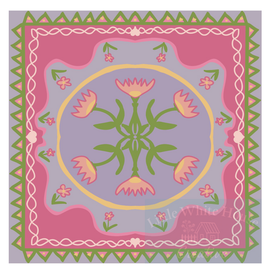 "Poppy" Vinyl Mahjong Mat (or floor mat) (Copy)