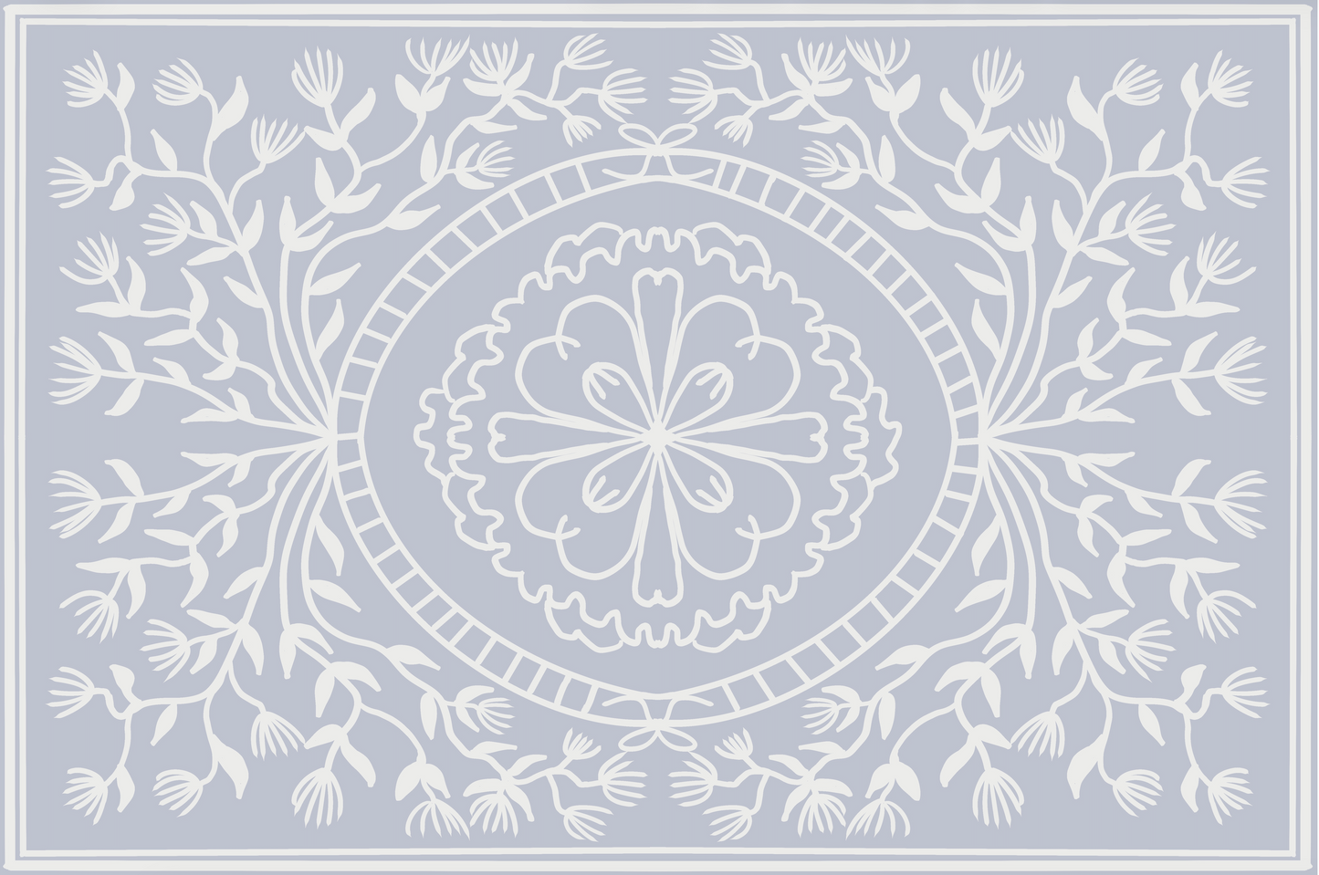 "Ruthie" in soft lilac Cottage Floral Vinyl Placemat - 12"x18"