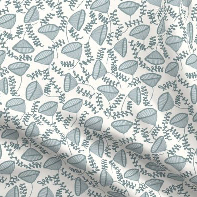 Under my Umbrella in Moody Blue - Fabric by the Yard