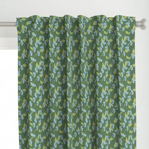 Blueberry Vine on Dark Green - Fabric yardage