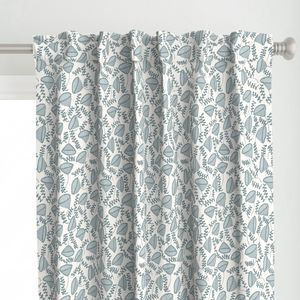 Under my Umbrella in Moody Blue - Fabric by the Yard
